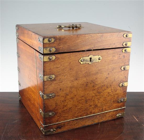 19th century mahogany decanter box, 13in.(-)